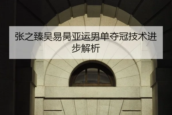 张之臻吴易昺亚运男单夺冠技术进步解析